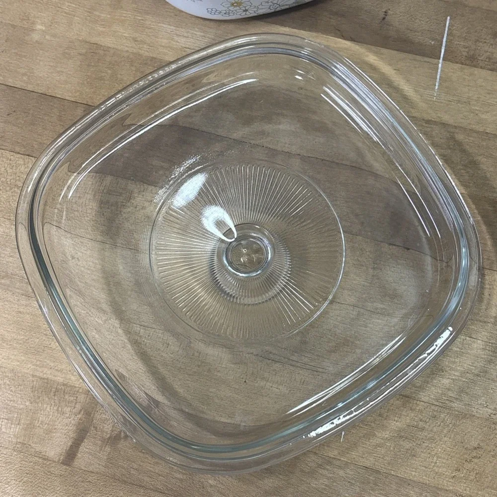 Vintage A-2-B 2 Qt Floral Bouquet Casserole Dish Glass Lid Retro
